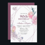 ピンクエレガントローズジオメトリック90th誕生日パーティー 招待状<br><div class="desc">ピンクエレガントローズジオメトリック90th誕生日パーティー招待状ストアの一致コレクションを参照</div>