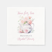 ピンクエレガントローズティーパーティーブライダルシャワー スタンダードカクテルナプキン (正面)