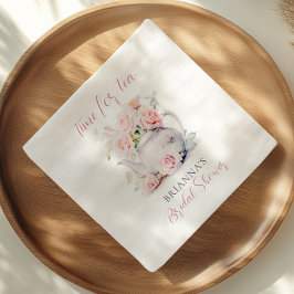 ピンクエレガントローズティーパーティーブライダルシャワー スタンダードカクテルナプキン