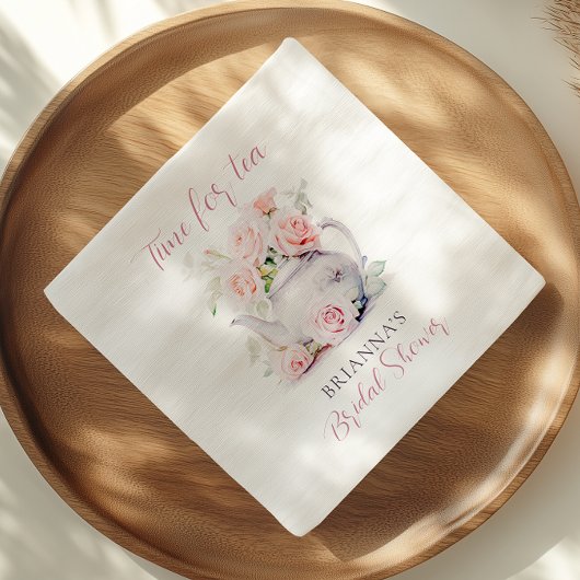 ピンクエレガントローズティーパーティーブライダルシャワー スタンダードカクテルナプキン