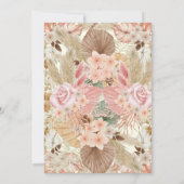 ピンクエレガントローズファースト誕生日パーティー 招待状 (裏面)