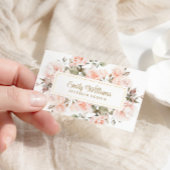 ピンクエレガントローズフラワーズ名刺 名刺