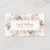 ピンクエレガントローズフラワーズ名刺 名刺 (正面)