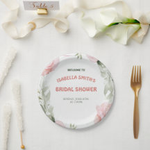 ピンクエレガントローズフラワーブライダルシャワー招待