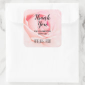 ピンクエレガントローズフローラありがとう スクエアシール (バッグ)