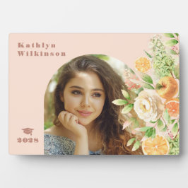 ピンクエレガントローズフローラアーチ写真卒業 フォトプラーク