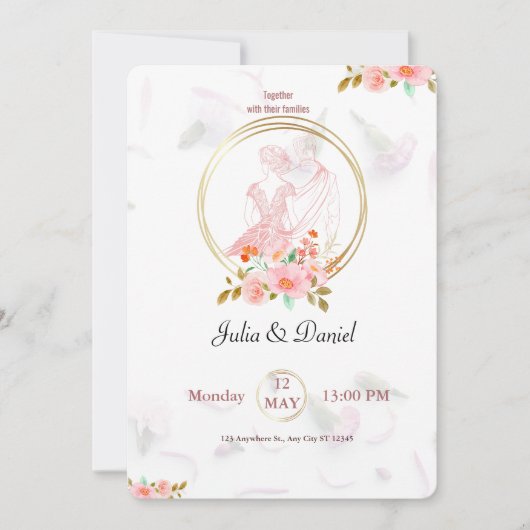 ピンクエレガントローズフローラウォーター絵画カラー (正面)