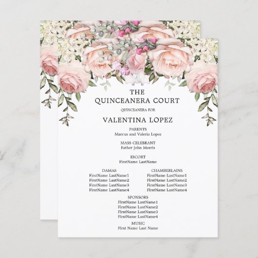 ピンクエレガントローズフローラキンセアニェラプログラム (正面/裏面)