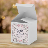 ピンクエレガントローズフローラブライダルシャワー スクエアシール