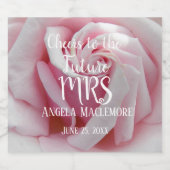 ピンクエレガントローズフローラブライダルシャワー スパークリングワインラベル (シングルラベル)