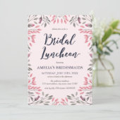 ピンクエレガントローズフローラブライダルルンチョン 招待状 (スタンド正面)