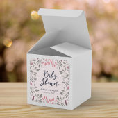 ピンクエレガントローズフローラベビーシャワー スクエアシール