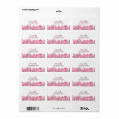 ピンクエレガントローズフローラ差出人住所ラベル ラベル (フルシート)