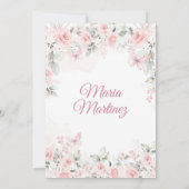 ピンクエレガントローズフローラ第16メキシカンキアニェラ 招待状 (裏面)