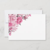 ピンクエレガントローズフローラ結婚ズ 出欠カード (裏面)