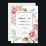 ピンクエレガントローズフローラ50th誕生日パーティー 招待状<br><div class="desc">誕生日エレガントパーティーの招待状の選択。ほこりっぽいピンクのバラ、花や果実は開放的で風通しの良いフローラフレームを作る。柔らかいセージの葉緑のと葉はボタモダンニカルビブだ。そして伝統的クラシックフォントと文字与えは、時代を超越した品質。このアイテムはピンクローズエレガントフローラコレクションの一部だ。それはあなたのパーティー計画簡単を作るために調整招待状とパーティー供給の様々な含まれている。</div>