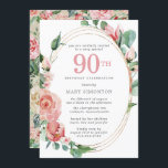 ピンクエレガントローズフローラ90th誕生日パーティー 招待状<br><div class="desc">非常にかわいらし柔らかいピンクのバラは、この90歳の誕生日の招待で美しいフローラエレガントデザインを作成する。ピンクのバラは緑の深いに囲ま離れれている。バラと離れはシック数々のストランドの金ゴールドフレーム。90日は大き書いピンクの文字。残りの文字は濃い灰色。招待状の裏はパステルピンクのバラの花の模様で覆われている。この招待はピンクローズエレガントフローラコレクションの一部だ。90歳の誕生日パーティーの招待を簡単にかわいらし作成すユニークるテンプレートが含まれている。また、パーティー・サプライを作成するテンプレートも含まれる。このページにリンクが表示されるはずです。リンクもしが表示されない場合は、私に連絡お願いする。</div>