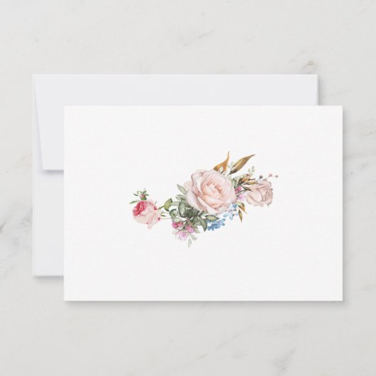 ピンクエレガントローズフローラ サンキューカード (裏面)