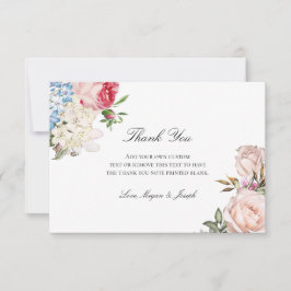 ピンクエレガントローズフローラ サンキューカード