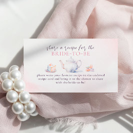 ピンクエレガントローズブライダルシャワー共有Aレシピ エンクロージャーカード