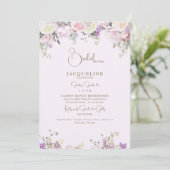 ピンクエレガントローズブライダルシャワー 招待状 (スタンド正面)