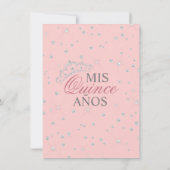 ピンクエレガントローズブラックキンセアニラクインティアラ 招待状 (裏面)