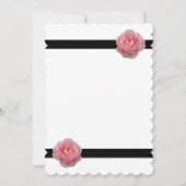 ピンクエレガントローズブラックリボン結婚式招待状 招待状 (裏面)