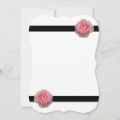 ピンクエレガントローズブラックリボン結婚式招待状 招待状 (裏面)