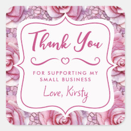 ピンクエレガントローズモザイク小規模企業 スクエアシール