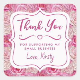 ピンクエレガントローズモザイク小規模企業 スクエアシール