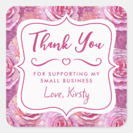 ピンクエレガントローズモザイク小規模企業 スクエアシール