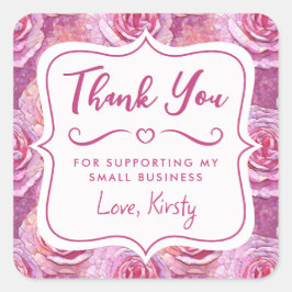 ピンクエレガントローズモザイク小規模企業 スクエアシール