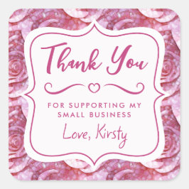 ピンクエレガントローズモザイク小規模企業 スクエアシール
