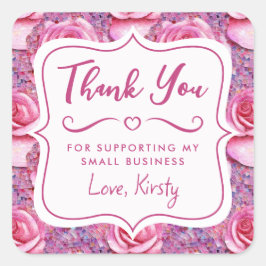 ピンクエレガントローズモザイク小規模企業 スクエアシール