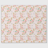 ピンクエレガントローズラッピング紙 ラッピングペーパー (フラット)