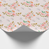 ピンクエレガントローズラッピング紙 ラッピングペーパー (角)