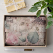 ピンクエレガントローズヴィンテージフローラ分離 薄葉紙 (ギフト)