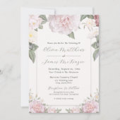 ピンクエレガントローズ庭園の結婚式招待状 招待状 (正面)