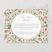 ピンクエレガントローズ庭園の結婚式詳細エンクロージャ エンクロージャーカード (正面)