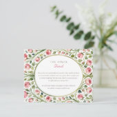 ピンクエレガントローズ庭園の結婚式詳細エンクロージャ エンクロージャーカード (スタンド正面)