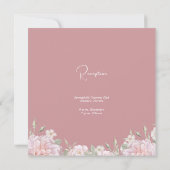 ピンクエレガントローズ庭園の結婚式 招待状 (裏面)