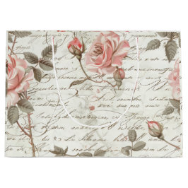 ピンクエレガントローズ抱き枕 ラージペーパーバッグ