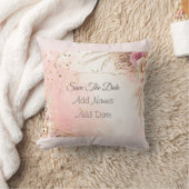 ピンクエレガントローズ春ブロッサムの日付を保存 クッション (ブランケット)