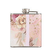 ピンクエレガントローズ春ブロッサムの日付を保存 フラスク (裏面)