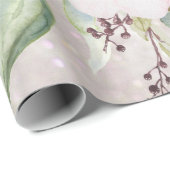 ピンクエレガントローズ牡丹フローラ大理石グリッター ラッピングペーパー (ロールコーナー)