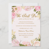 ピンクエレガントローズ発願リニューアル記念日 招待状 (正面)