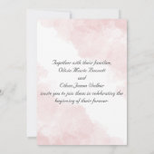 ピンクエレガントローズ結婚式招待状 | ロマンチック 招待状 (裏面)