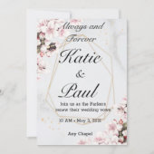 ピンクエレガントローズ結婚式招待状 招待状 (正面)