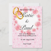 ピンクエレガントローズ結婚式招待状 招待状 (正面)