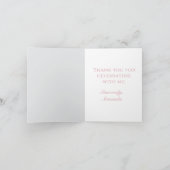 ピンクエレガントローズ誕生日サンキュー サンキューカード (内部)